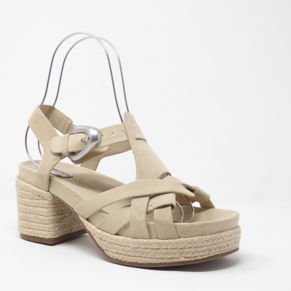 Aerosoles Womens Chatham Platform Sandals Tan Suede Espadrille Block Heel 8.5 - Picture 2 of 9